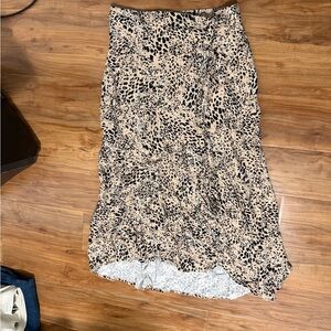 Maurices Beige and Black Animal Print High-Low Skirt
